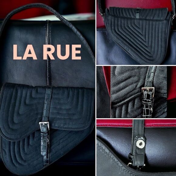 LA RUE Bags l Black Croc Leather Strap l Shoulder l Buckle Decor l Medium l EUC - Picture 10 of 10